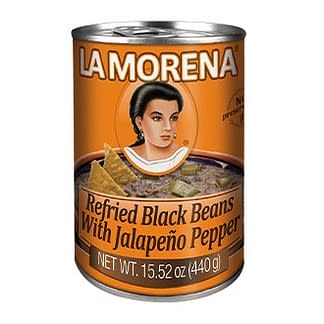 refried black beans with jalapeno pepper la morena 440g
