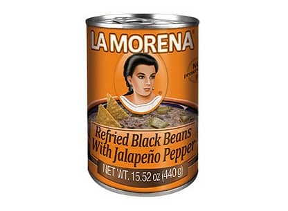 refried black beans with jalapeno pepper la morena 440g